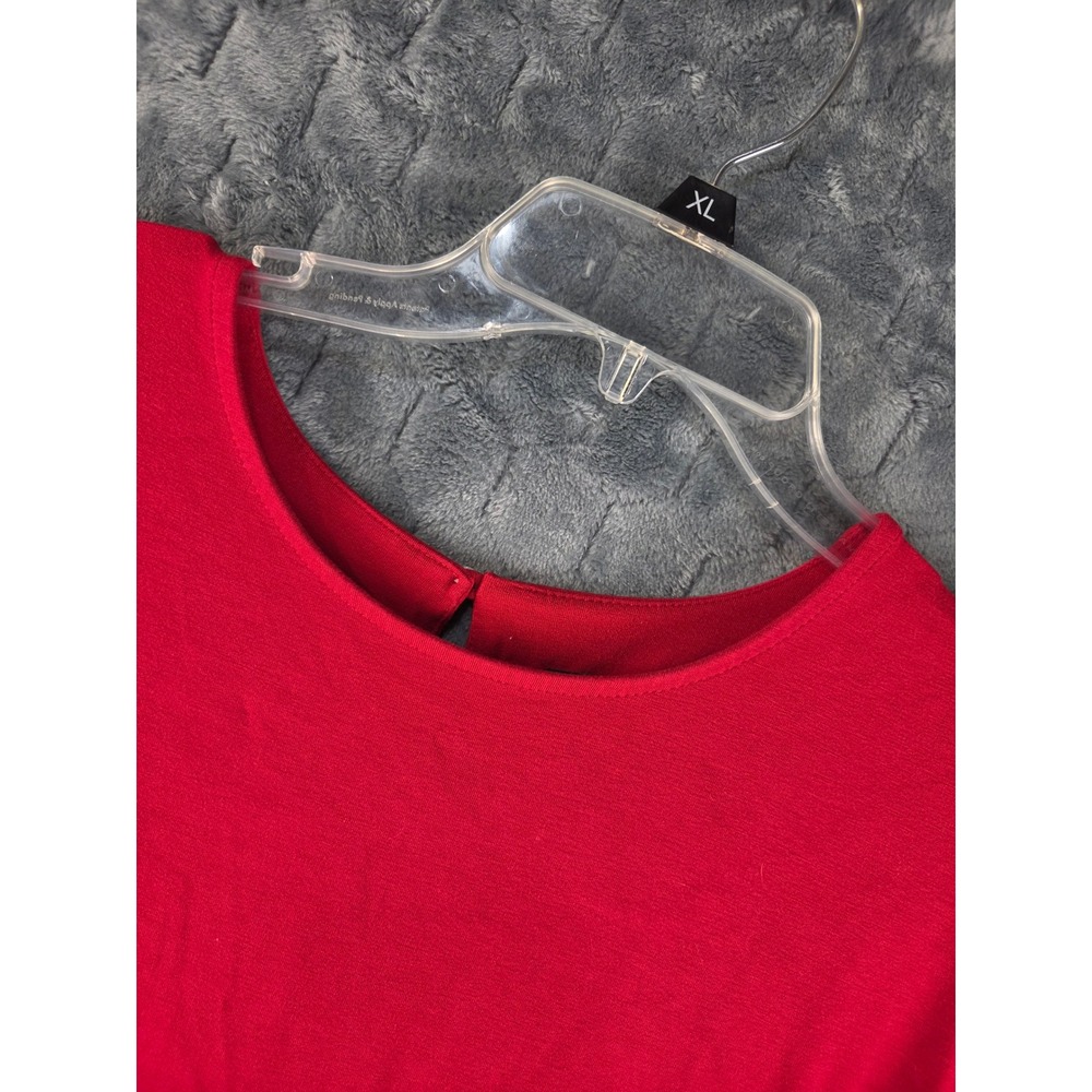 J.Jill Wearever Red Rayon Stretch Short Sleeve Shift Dress XL RN 97641